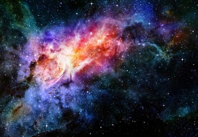 Galaxie arc-en-ciel et étoiles