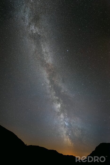 Sticker  Galaxie de la Voie lactée vue dans les montagnes