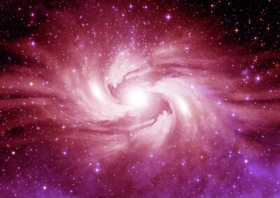 Sticker  Galaxie spirale dans les tons de rose