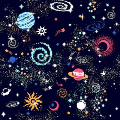 Sticker  Galaxies et étoiles de la planète spatiale