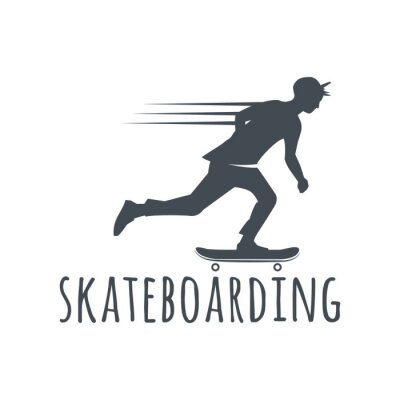 Sticker  Garçon sur un skateboard en mouvement