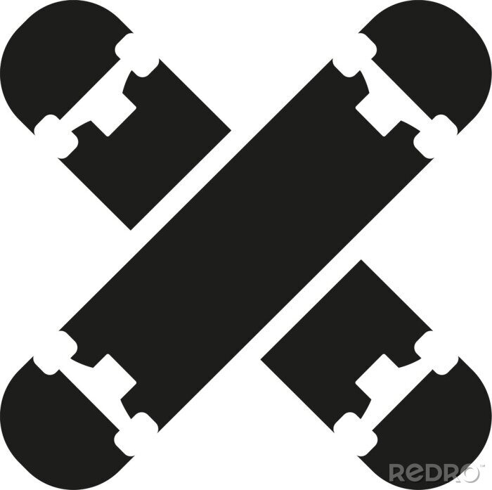Sticker  Gekreuzte Skateboardikonenen