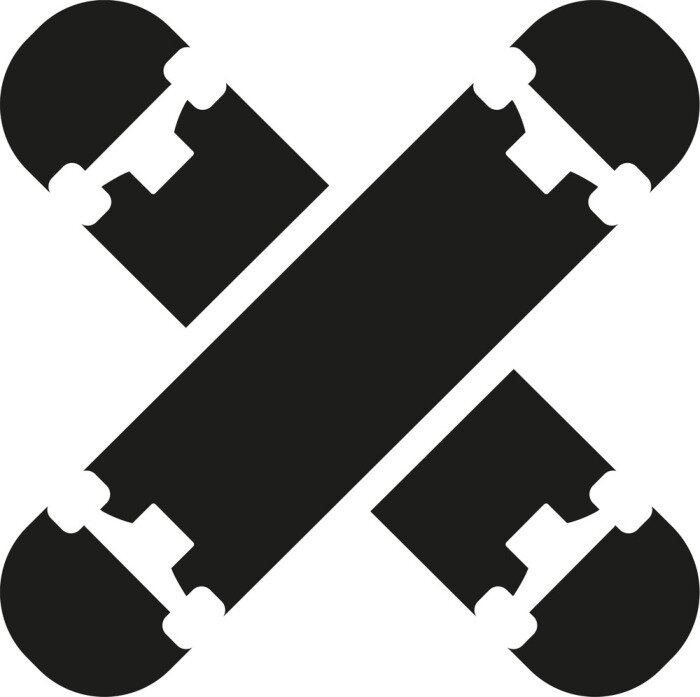 Sticker  Gekreuzte Skateboardikonenen