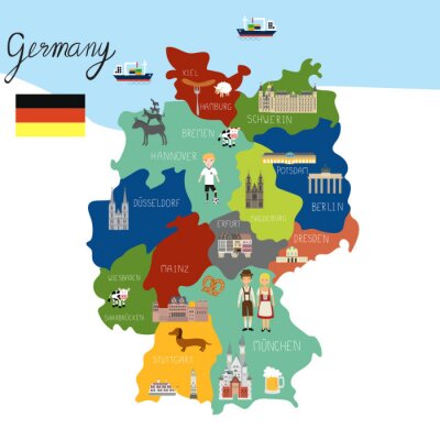 Sticker  Germany map hand draw vector. illustration EPS10.