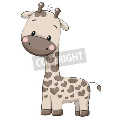 Sticker  Girafe avec des cœurs