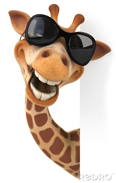 Sticker  Girafe joyeuse avec des lunettes