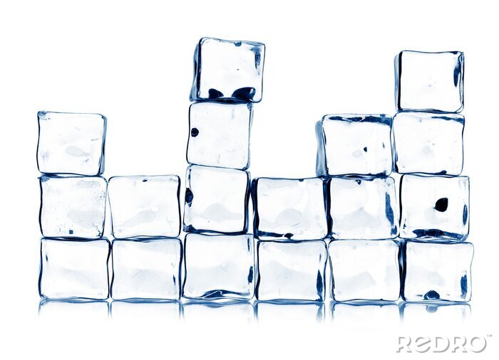 Sticker  Glaçons sur fond blanc