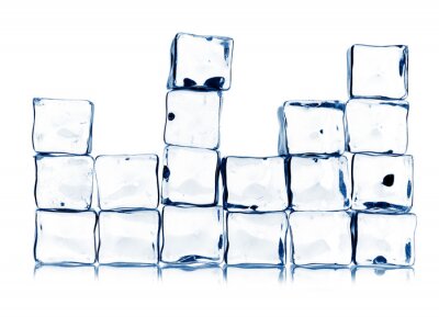 Papier peint  Glaçons sur fond blanc