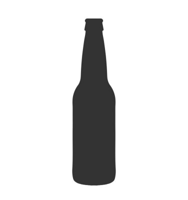 Sticker  glass beer bottle icon shape symbol. Vector illustration image.  Isolated on white background. 