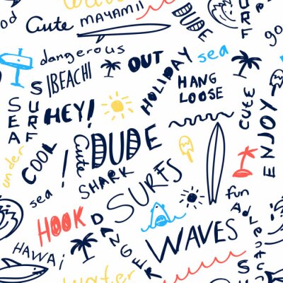 Papier peint à motif  Graffitis noirs et dessins avec planches