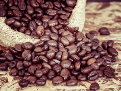 Sticker  Grains de café dans des sacs de jute