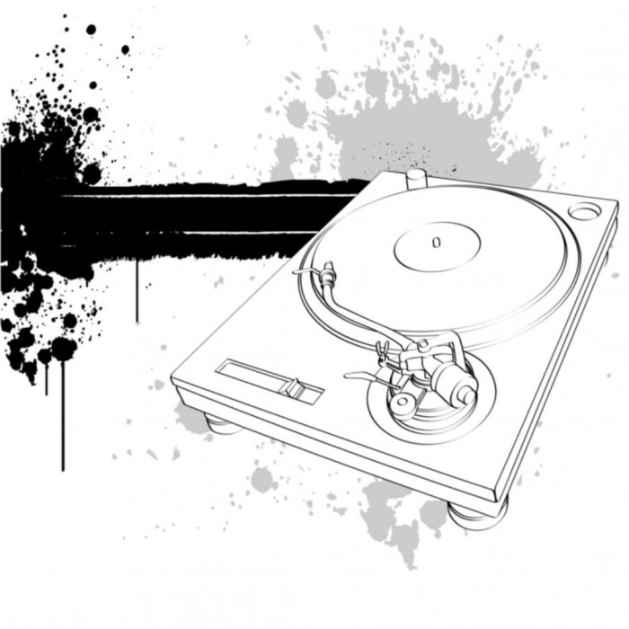 Sticker  Gramophone et éclaboussures de peinture