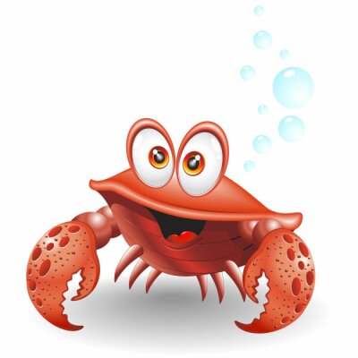 Sticker  Granchio Bande-dessinée Crabe-Vector