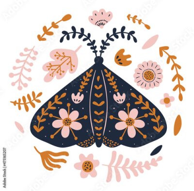 Sticker  Grand papillon bohème