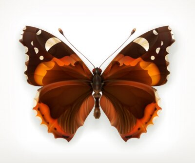 Sticker  Grand papillon marron