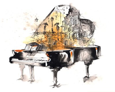 Sticker  grand piano