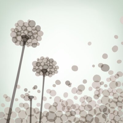 Sticker  Grandes fleurs dans une forme abstraite