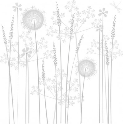 Sticker  Grandes fleurs sur un graphisme minimaliste