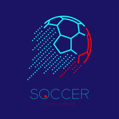 Sticker  Graphique de football bleu moderne avec lettrage