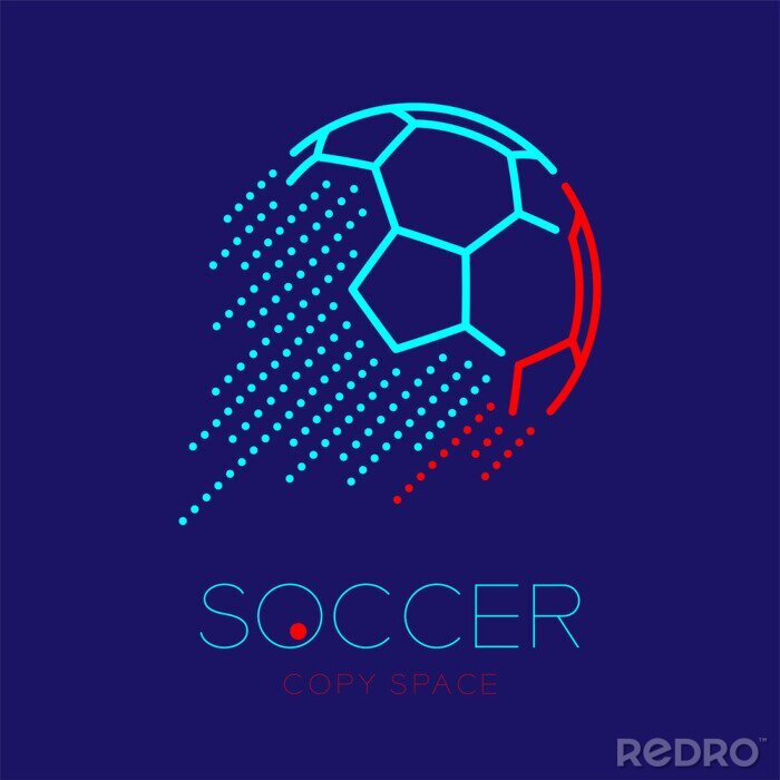 Sticker  Graphique de football bleu moderne avec lettrage