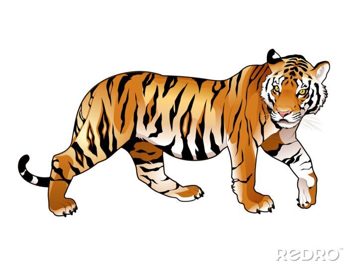 Sticker  Graphique de silhouette de tigre en mouvement