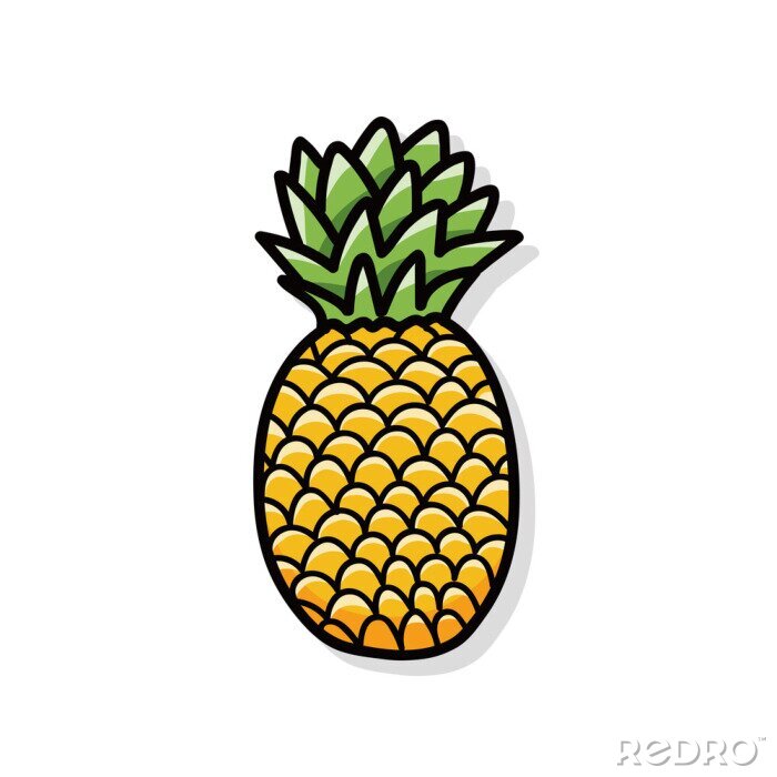 Sticker  Graphique simple d'ananas unique