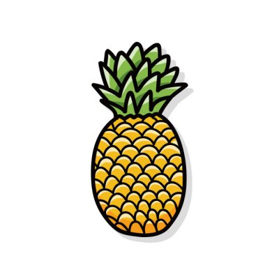Sticker  Graphique simple d'ananas unique