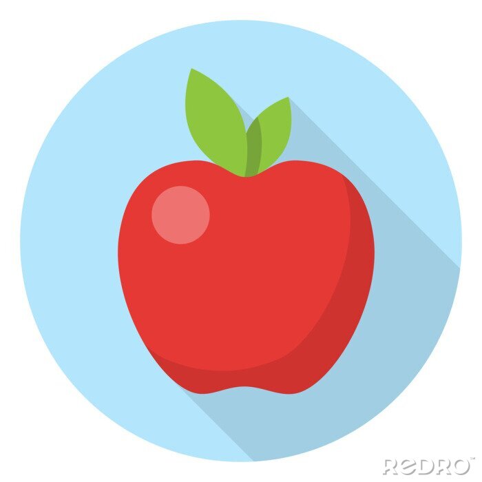 Sticker  Graphique simple pomme rouge
