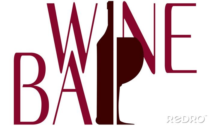 Sticker  Graphique typographique avec lettrage de bar à vin