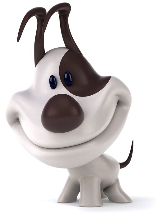 Sticker  Graphiques 3D de chien souriant blanc-marron