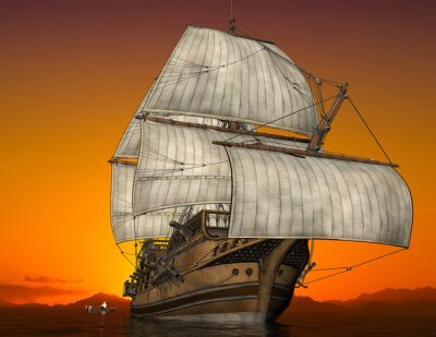 Sticker  Graphiques 3D de vieux voiliers