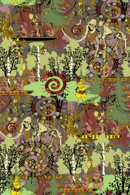 Sticker  Graphiques abstraits inspirés des cultures anciennes