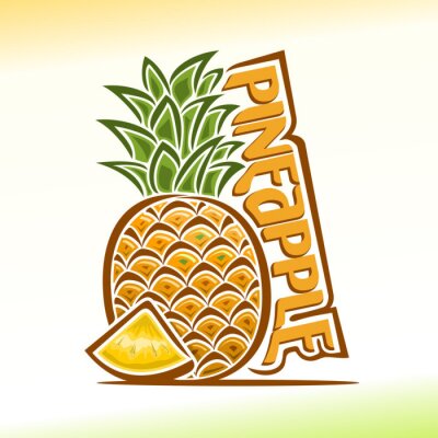 Sticker  Graphiques avec ananas et lettrage orange