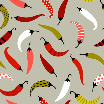 Sticker  Graphiques colorés avec des poivrons hétéroclites