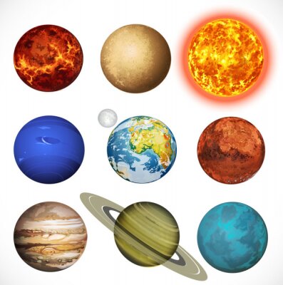 Sticker  Graphiques colorés des planètes du système solaire