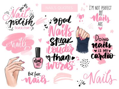Sticker  Graphiques d'ongles et slogans