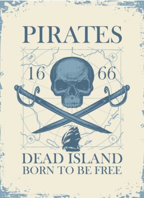 Sticker  Graphiques de style pirate avec une inscription