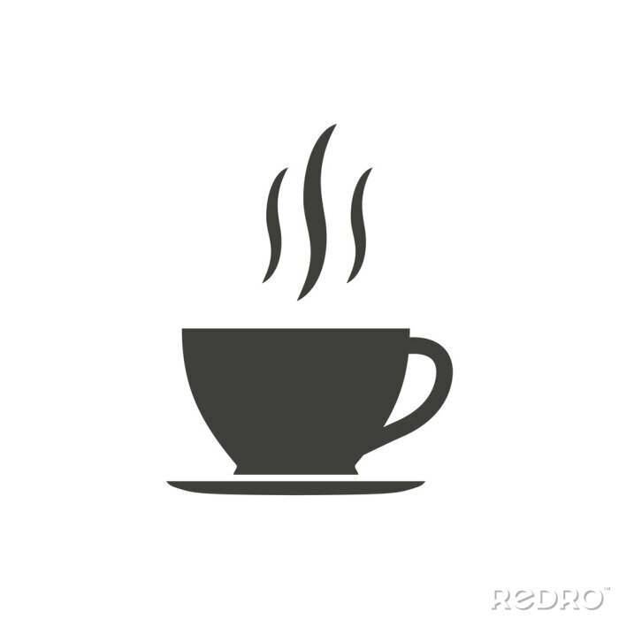 Sticker  Graphiques de tasse à café en noir et blanc
