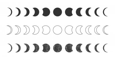Sticker  Graphiques en noir et blanc représentant les phases de la lune