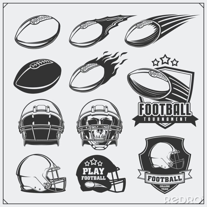 Sticker  Graphiques et logos en noir et blanc inspirés du football