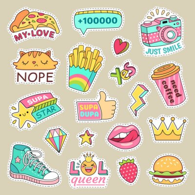 Sticker  Graphiques jeunesse comiques aux couleurs vives