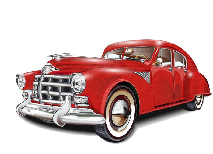 Sticker  Graphiques réalistes de voiture rétro rouge