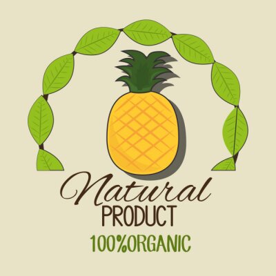 Sticker  Graphiques simples d'ananas et de lettrage
