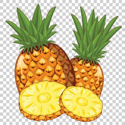 Sticker  Graphiques simples d'ananas exotiques