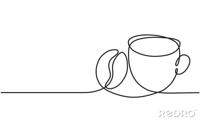 Sticker  Graphismes minimalistes avec une tasse de café
