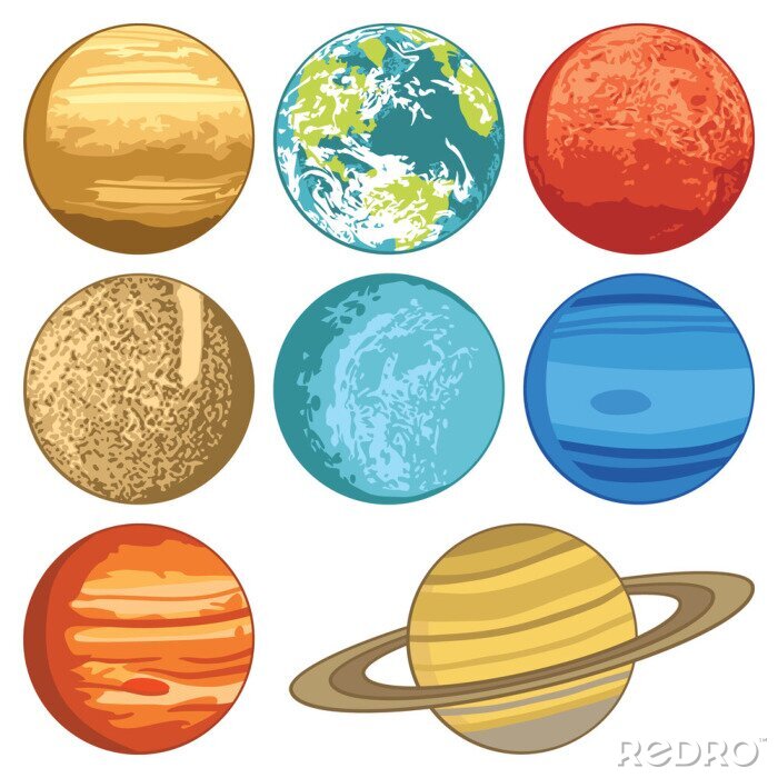 Sticker  Graphismes minimalistes des planètes du système solaire
