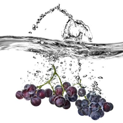 Grappes de raisin dans l'eau