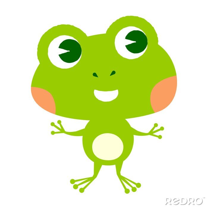 Sticker  Grenouille gaie vert clair avec rougissements