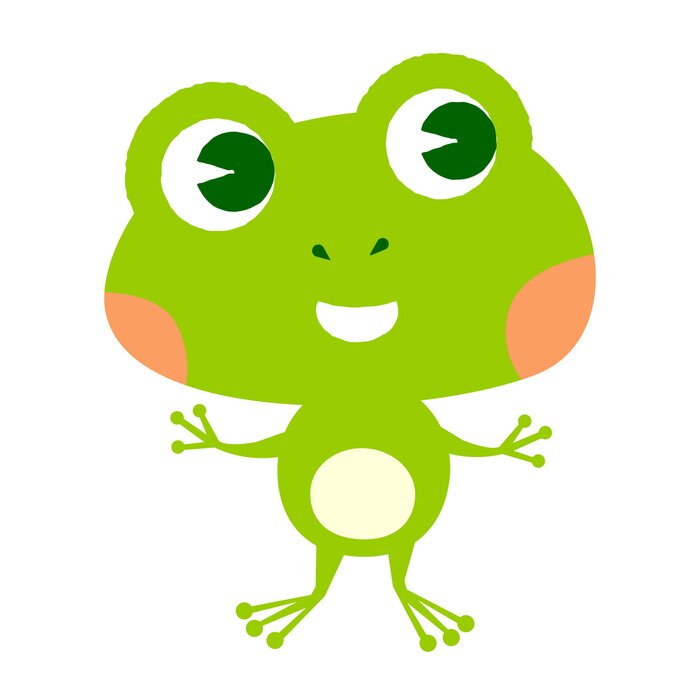 Sticker  Grenouille gaie vert clair avec rougissements