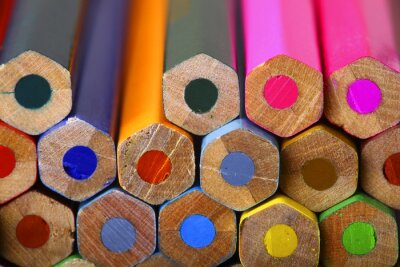 Sticker  Gros plan du fond des crayons de couleur